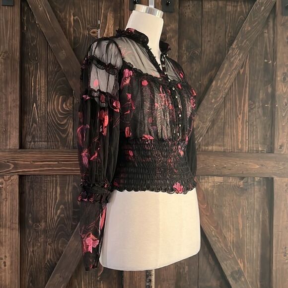 Free People TIME FOR SHINE - Blouse Sz- Small - Picture 7 of 16